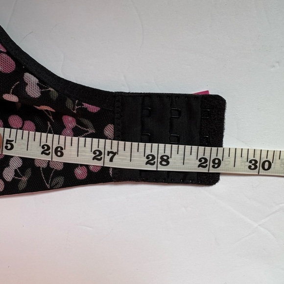 No Boundaries Black and Pink Cherry Print Bra - Picture 10 of 12